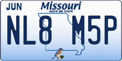 MO license plate NL8M5P