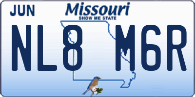 MO license plate NL8M6R