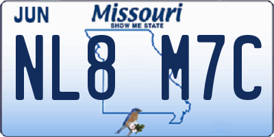 MO license plate NL8M7C