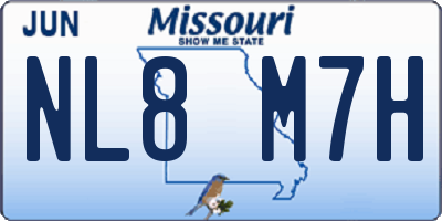 MO license plate NL8M7H