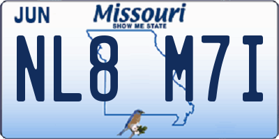 MO license plate NL8M7I