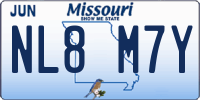 MO license plate NL8M7Y