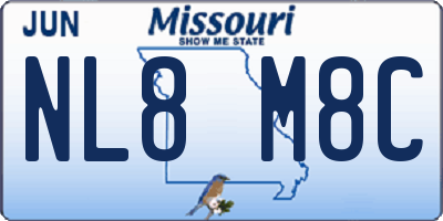 MO license plate NL8M8C