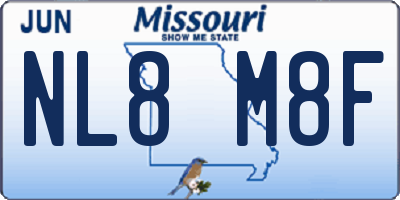MO license plate NL8M8F