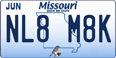 MO license plate NL8M8K
