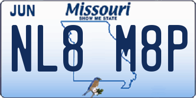 MO license plate NL8M8P