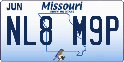 MO license plate NL8M9P