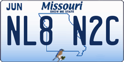 MO license plate NL8N2C