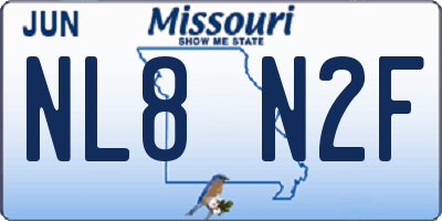 MO license plate NL8N2F
