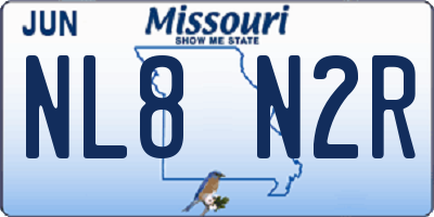 MO license plate NL8N2R