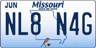 MO license plate NL8N4G
