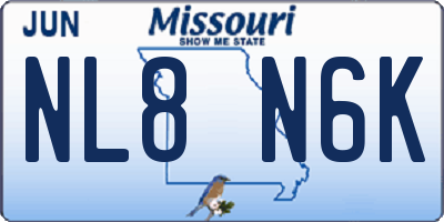 MO license plate NL8N6K