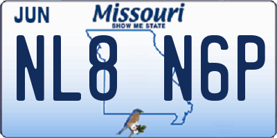 MO license plate NL8N6P