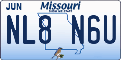 MO license plate NL8N6U