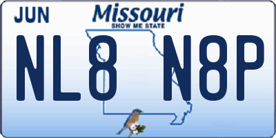 MO license plate NL8N8P