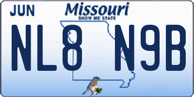MO license plate NL8N9B