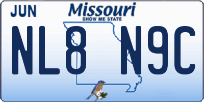MO license plate NL8N9C