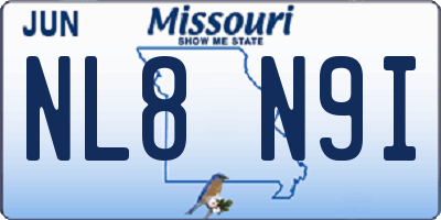 MO license plate NL8N9I
