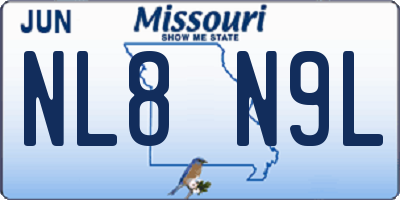 MO license plate NL8N9L