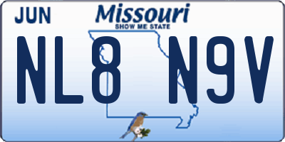 MO license plate NL8N9V