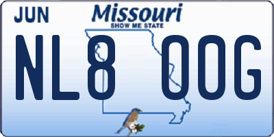 MO license plate NL8O0G
