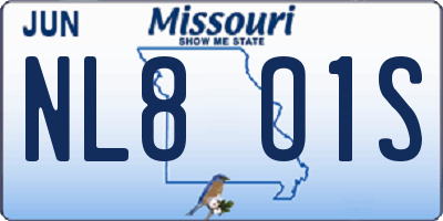 MO license plate NL8O1S