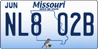 MO license plate NL8O2B