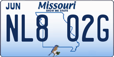 MO license plate NL8O2G