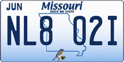 MO license plate NL8O2I