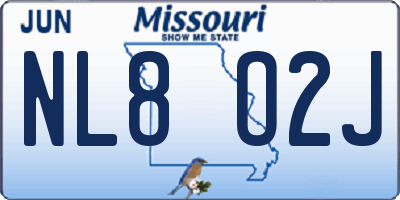 MO license plate NL8O2J