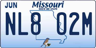 MO license plate NL8O2M