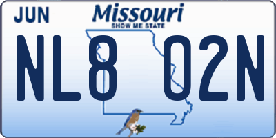 MO license plate NL8O2N