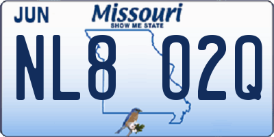 MO license plate NL8O2Q