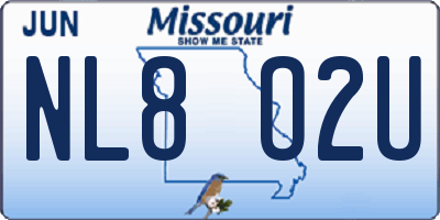 MO license plate NL8O2U