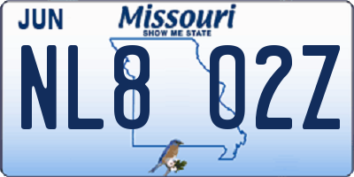 MO license plate NL8O2Z