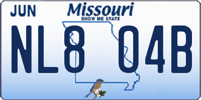 MO license plate NL8O4B