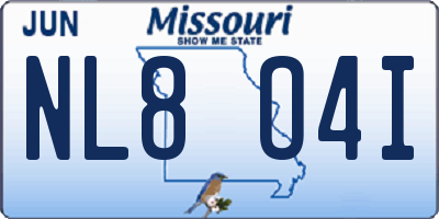 MO license plate NL8O4I