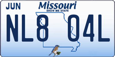 MO license plate NL8O4L