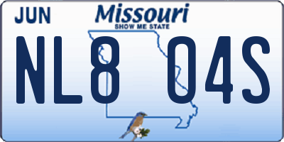 MO license plate NL8O4S