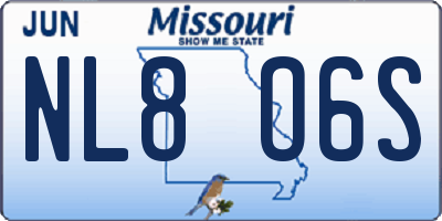MO license plate NL8O6S