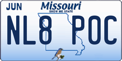 MO license plate NL8P0C