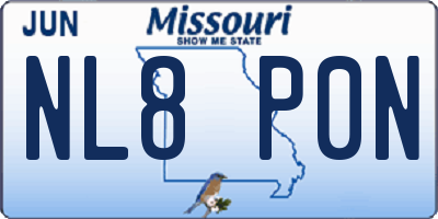 MO license plate NL8P0N