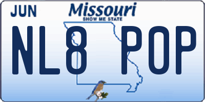 MO license plate NL8P0P