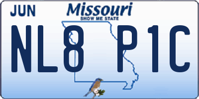 MO license plate NL8P1C