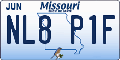 MO license plate NL8P1F