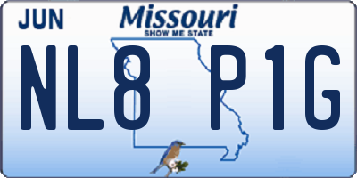 MO license plate NL8P1G