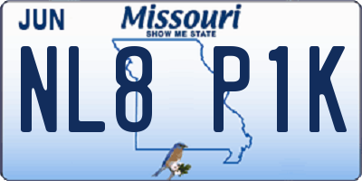 MO license plate NL8P1K