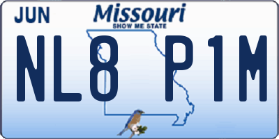 MO license plate NL8P1M