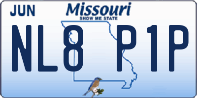 MO license plate NL8P1P