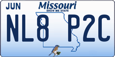 MO license plate NL8P2C